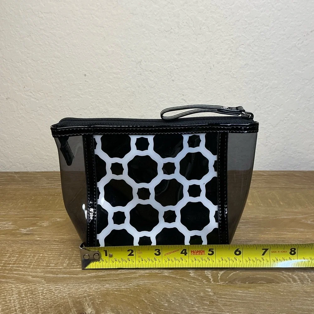 Vera Bradley Clearly Colorful Small Cosmetic Bag Midnight Geometric Black&White